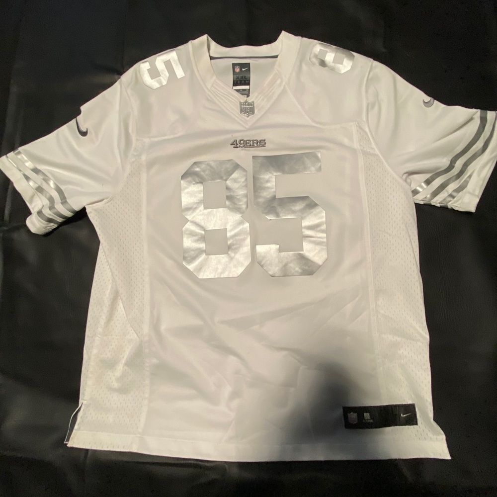 49ers “Platinum” #85 Vernon Davis Jersey XXL